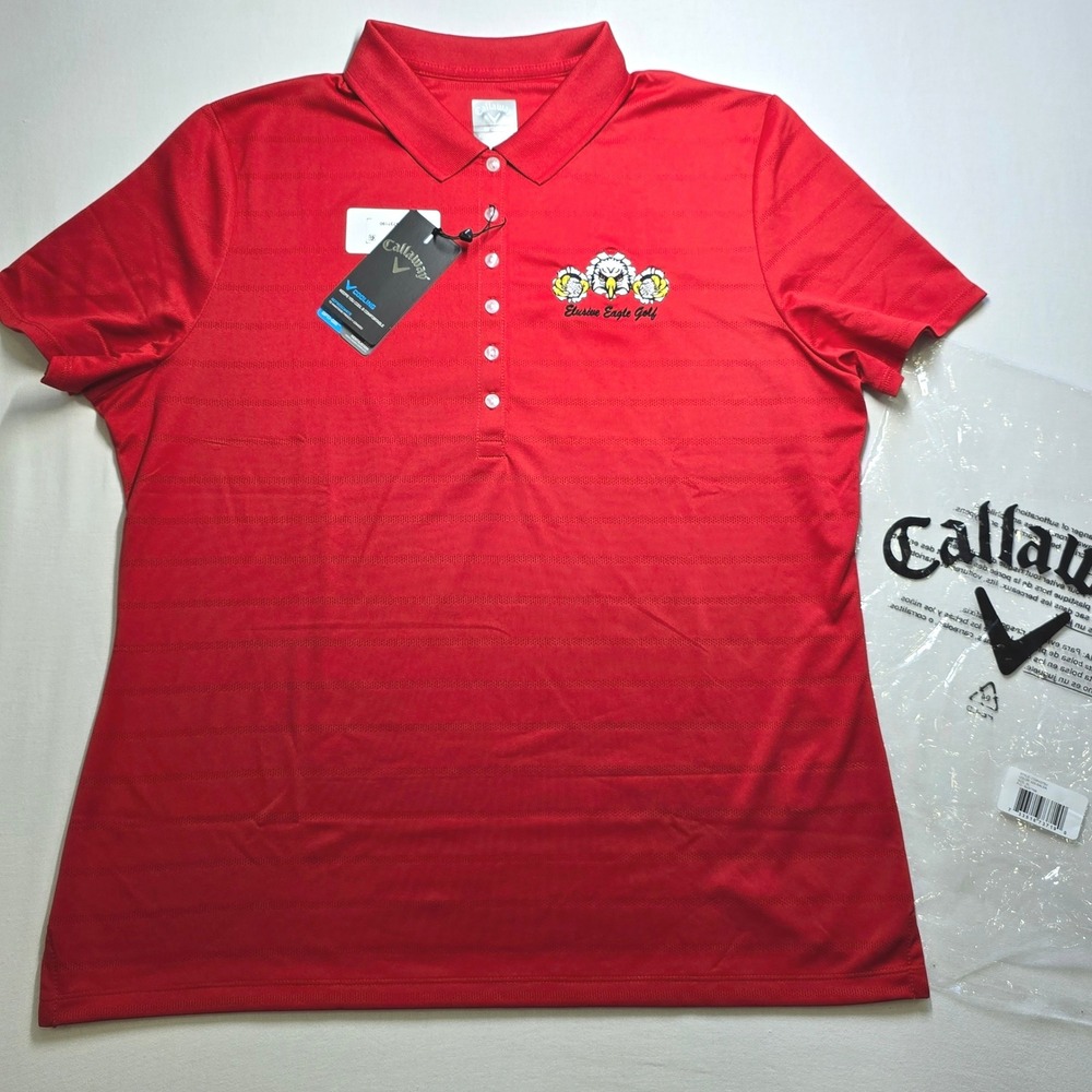 Callaway Opti-Dri Womens Size XL Golf Polo Red Elusive Eagle Graphic NWT